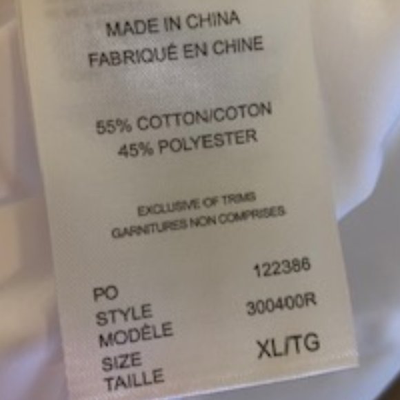 Air Canada Women's White Short Sleeve Full Button Work Shirt XL NIB - Picture 4 of 5